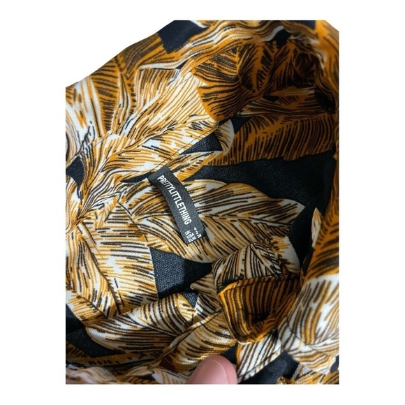 PLT Black Palm Leaf Print Beach Shirt - Picture 9 of 10